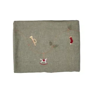 Speedtsberg Juledug m/broderi Grøn 140×360 cm