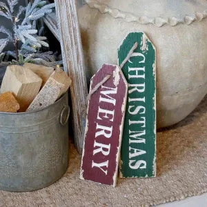 Chic Antique Merry Christmas Skilte 2 stk