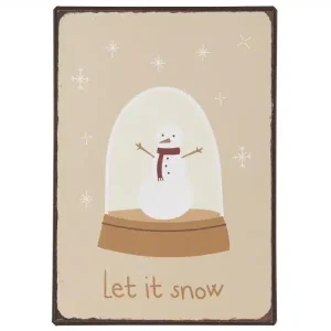Metalskilt Let it snow