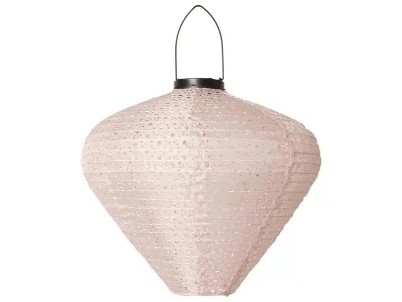 Lanterne med solceller Konisk Lys Pink